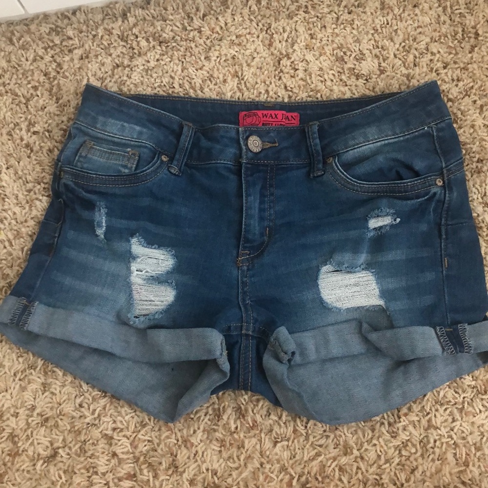 WAX JEAN ripped denim shorts